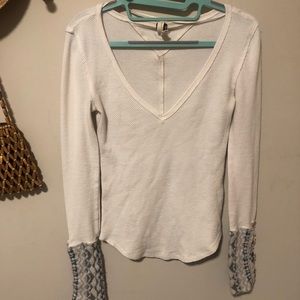 Free people Thermal Art Cuff Long Sleeve